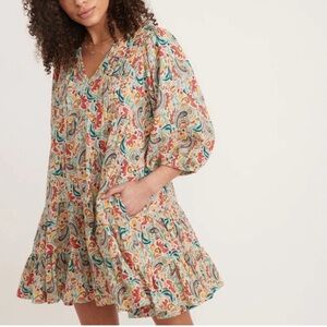 Marine Layer Patterned Tiered Mini Dress
